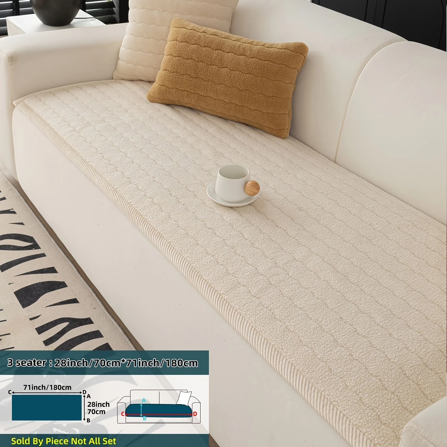 Sohvapäällinen Liukumaton Pehmopäällinen Tyylikäs Suoja - Image 8