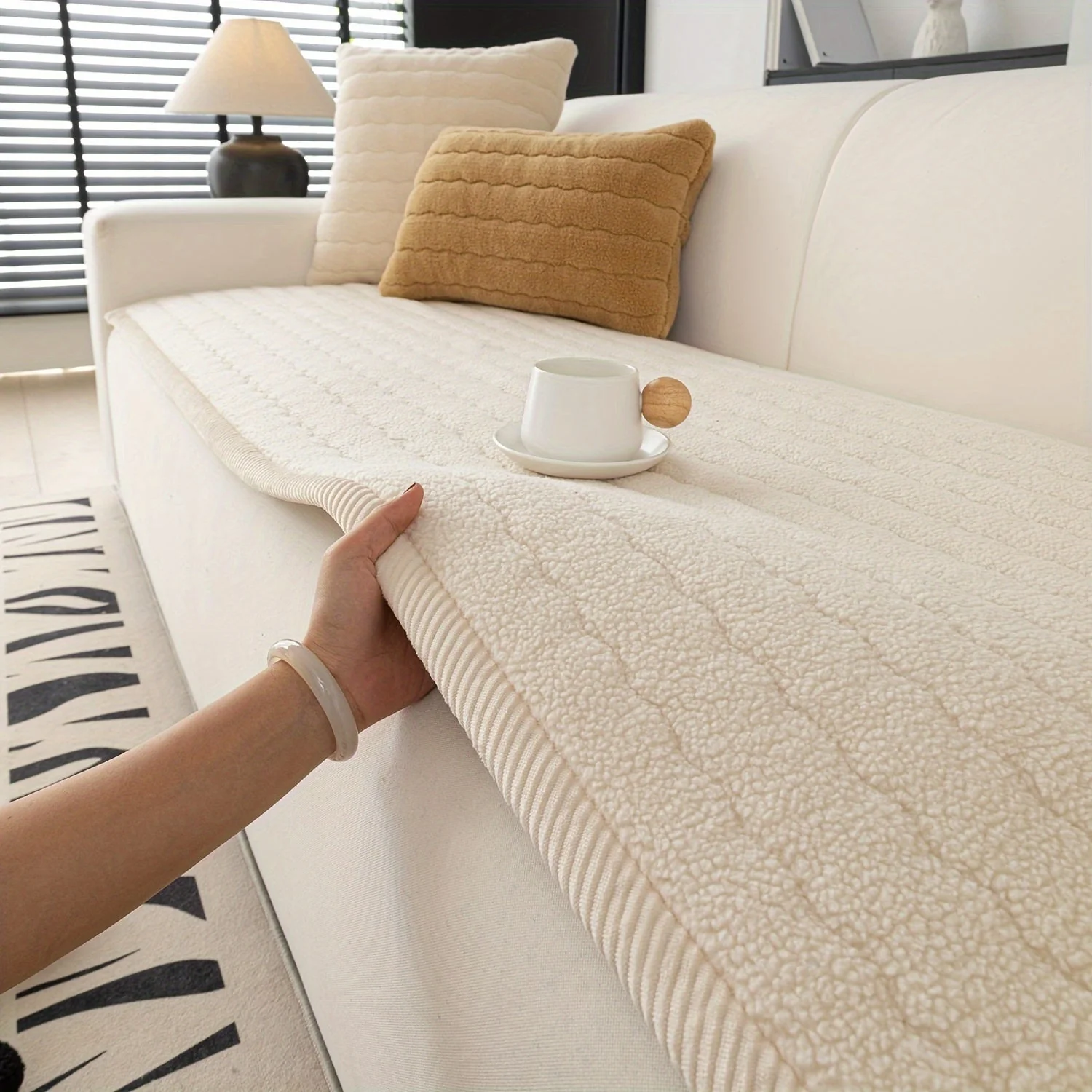 Sohvapäällinen Liukumaton Pehmopäällinen Tyylikäs Suoja - Image 9