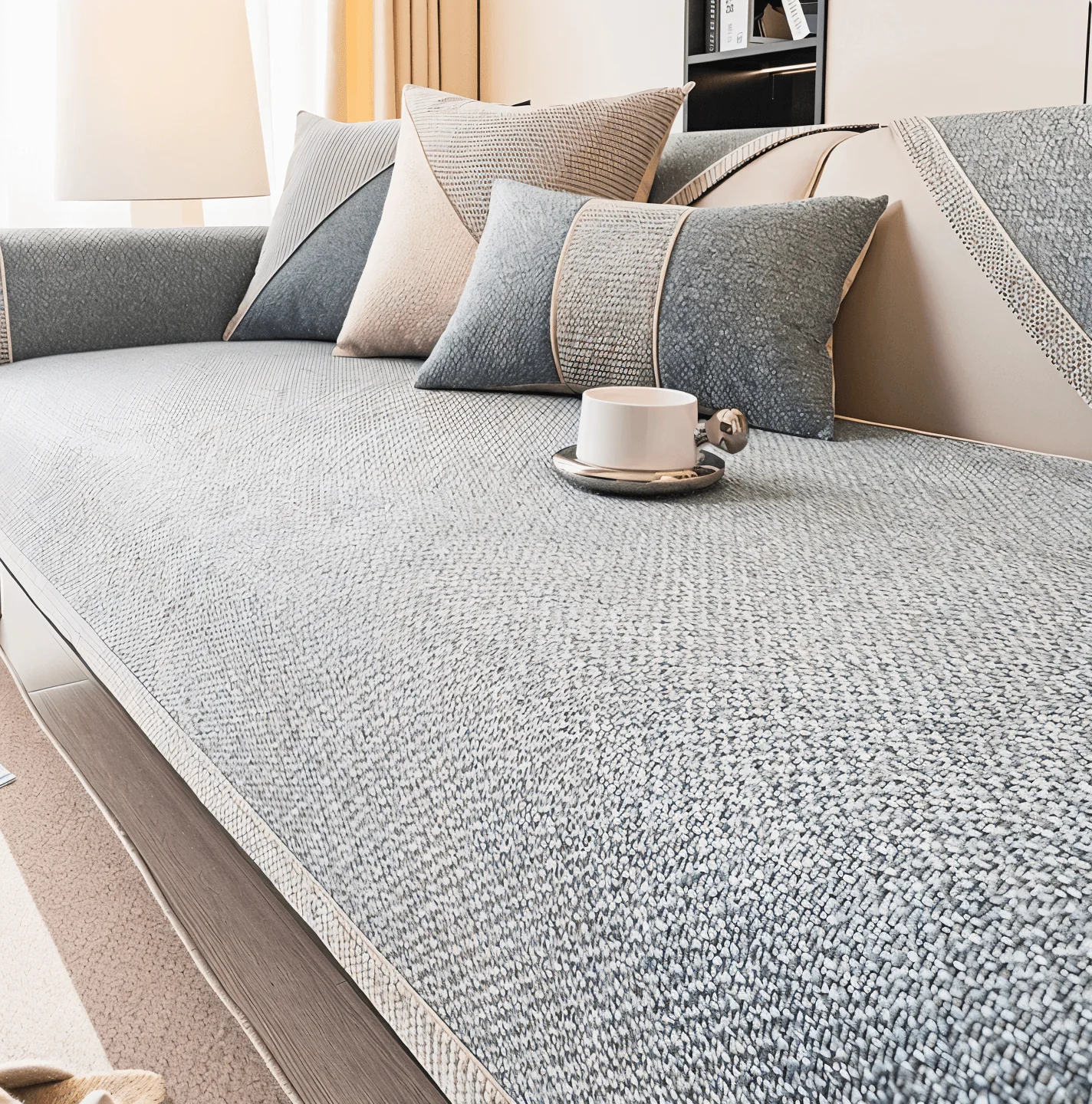 Sohvapäällinen Liukumattomalla Suunnittelulla Moderni Suoja - Image 6