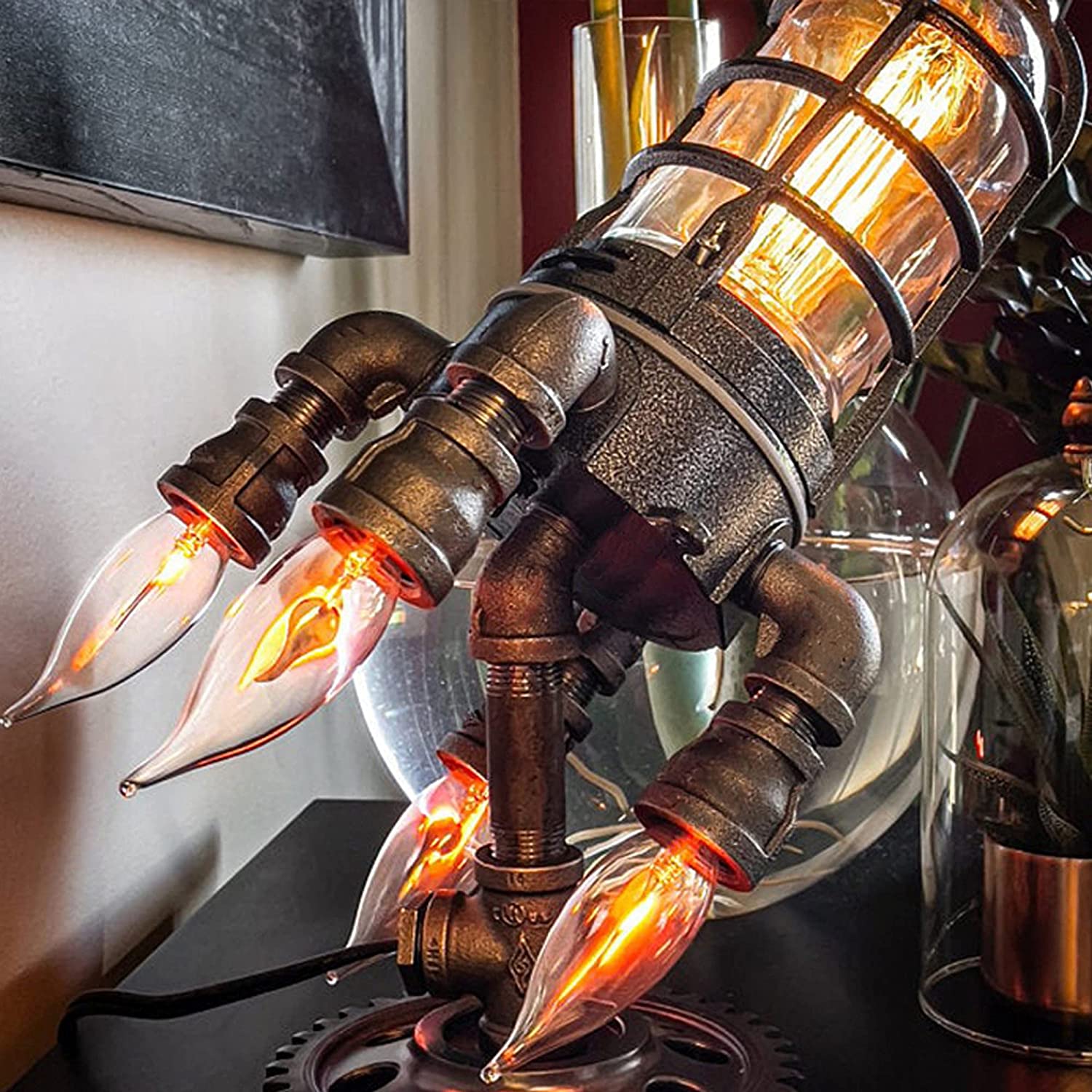 Steampunk Rocket lamppu - Image 2