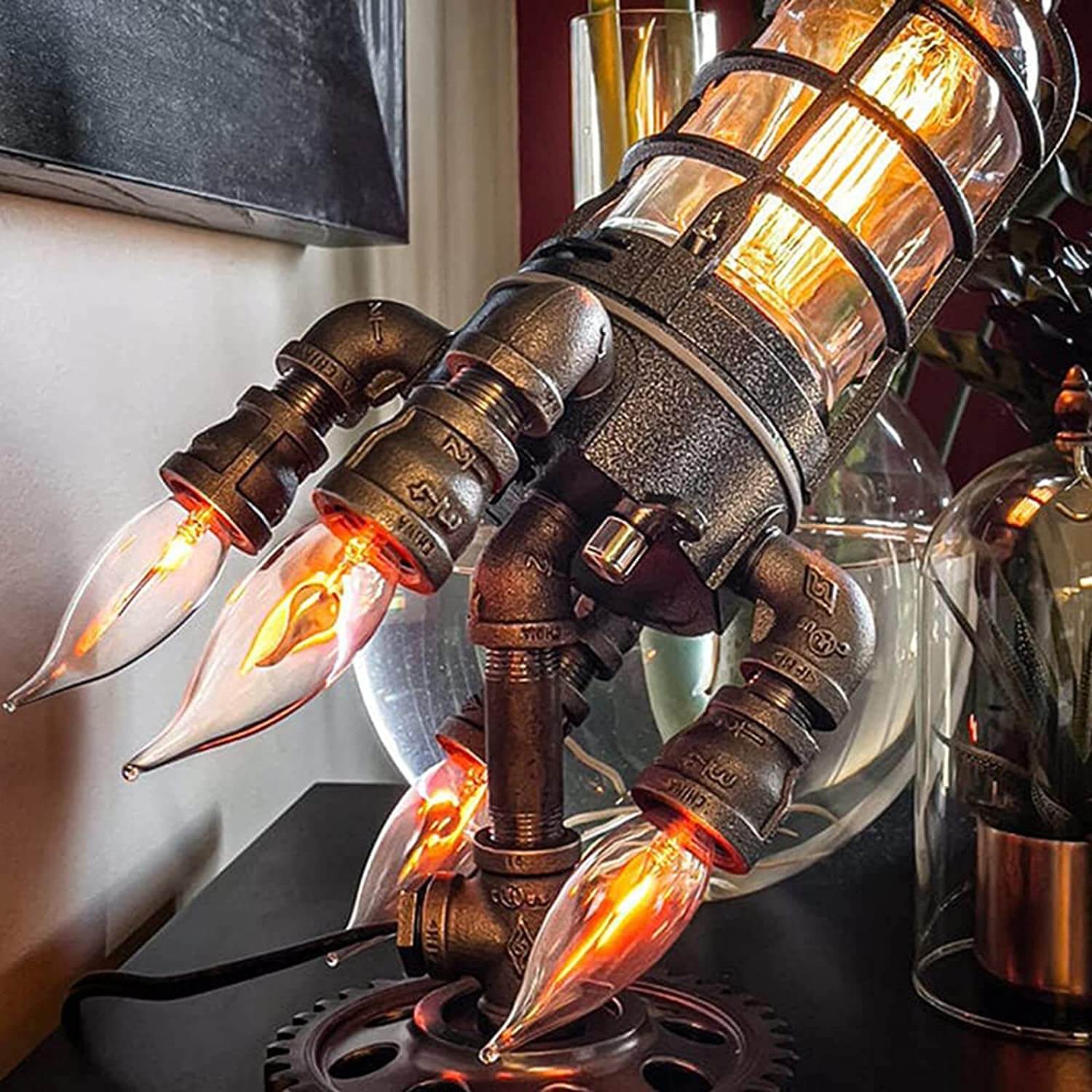 Steampunk Rocket lamppu - Image 9