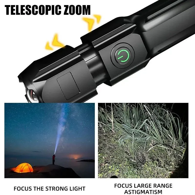 Tehokas LED-taskulamppu USB-latauksella ja zoom-toiminnolla - Image 7