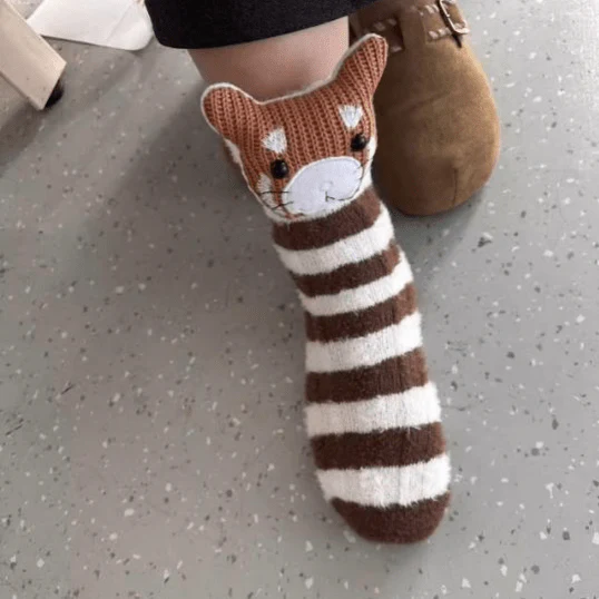 Unisex Talosukat 3D-Eläinkorostuksella Leikkisästi Mukautuva - Image 13