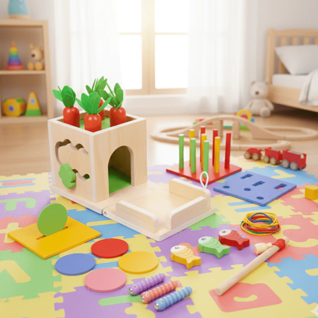 Vauvojen Oppimislelu ActivityCube Montessorin Inspiroimana