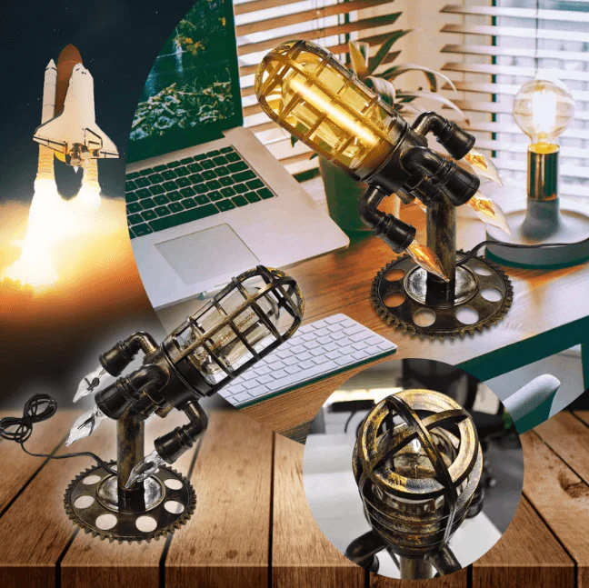 Vintage Steampunk raketti lamppu - Image 8