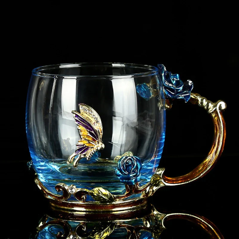 Ylellinen Blue Rose Crystal muki - Image 2