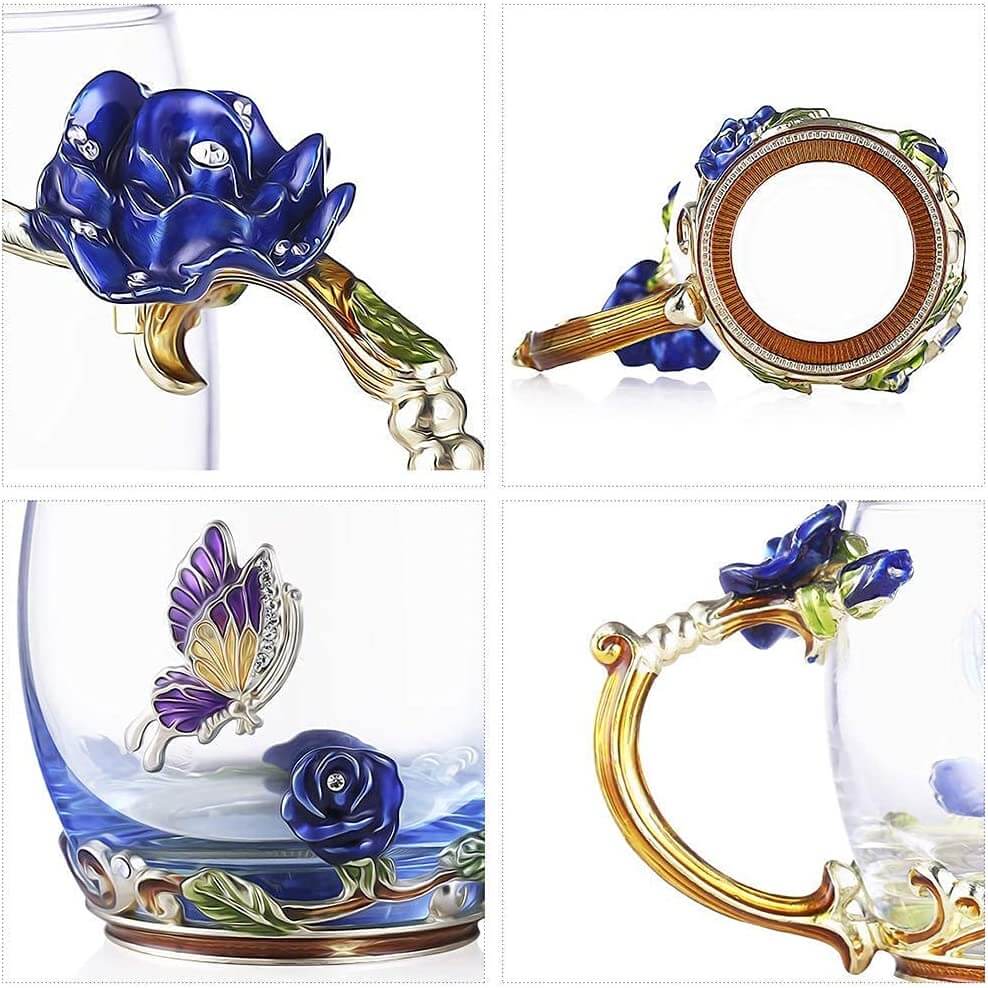 Ylellinen Blue Rose Crystal muki - Image 6