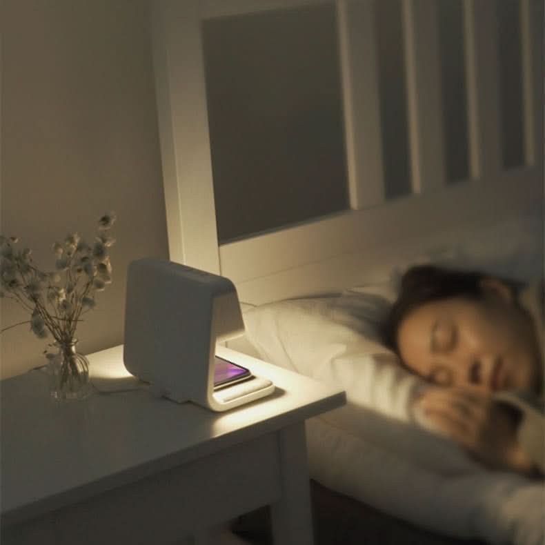 Yölamppu ja Herätyskello Langattomalla Latauksella Moderni Design - Image 6